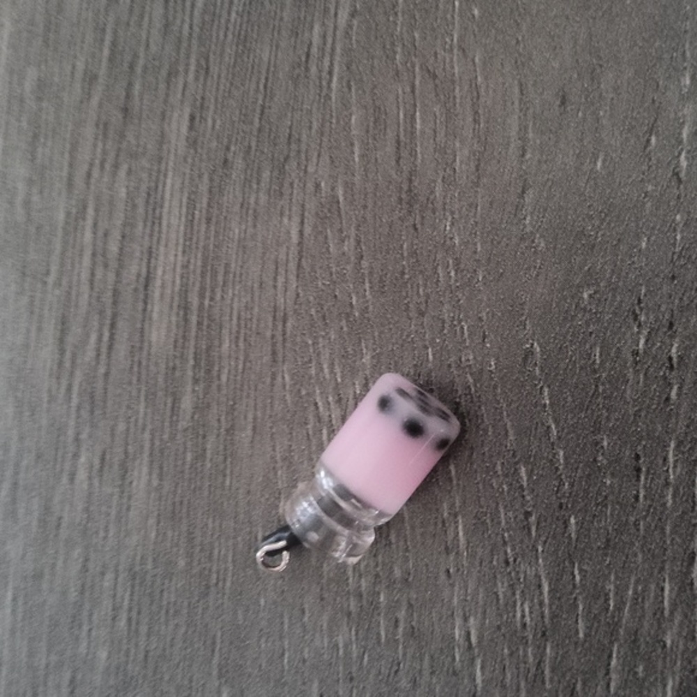 Miniature pink Boba food